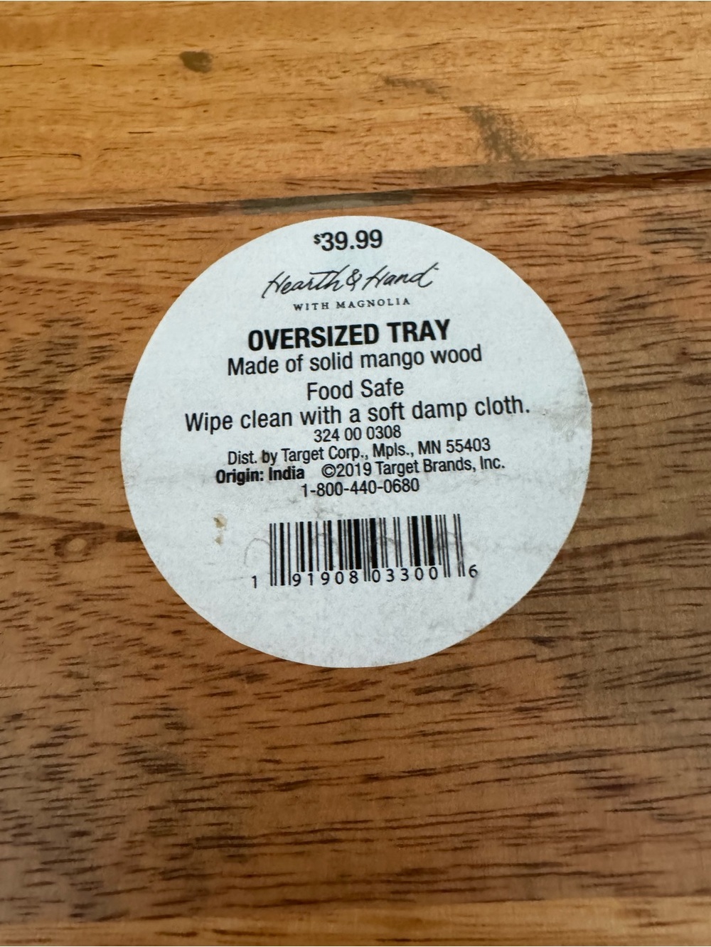 Round Mango Wood Serving Tray 22” across. - Picture 4 of 7